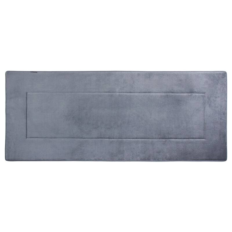 Ultra-Soft Extra-Thick Non-Slip Memory Foam Long Bath Runner Mat 2 ft x 5 ft - 5ftx2ft - grey