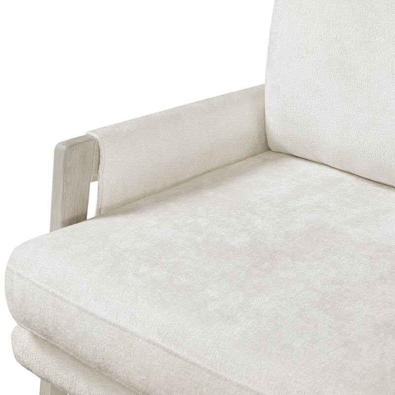 Willia 31.5" Chenille Accent Chair - Light Brownish-Gray Finish Frame
