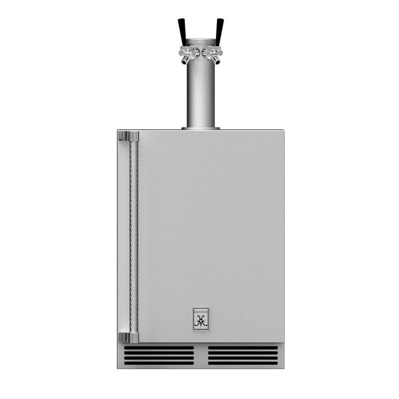 Hestan 24 Inch Wide 5.2 Cu. Ft. Built-In Double Tap Kegerator with - Stainless Steel