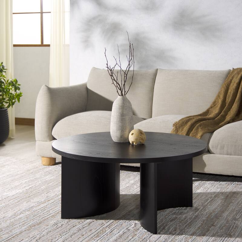 SAFAVIEH Couture Audriella Round Coffee Table - 36"W x 36"D x 16"H - Black