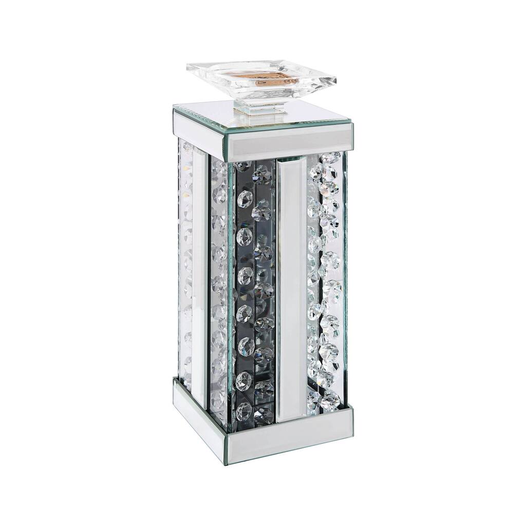 ACME Nysa Accent Candleholder in Mirrored and Faux Crystals