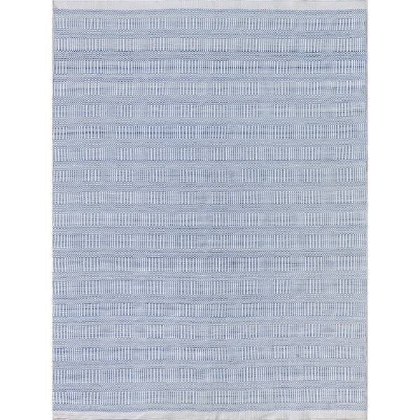 EXQUISITE RUGS Naples Indoor/Outdoor Flatweave PET yarn Light Blue Area ...