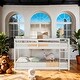 preview thumbnail 1 of 10, Twin Over Twin Floor Low Wood Bunk Beds With Ladder, Stylish Wood Loft Bed, Easy To Assemble White