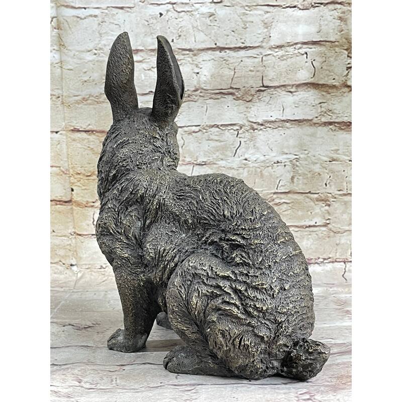 Hot Cast Bronze Bunny Imitative Rabbit Sculpture Statue Figure Figurine By Milo 13 Inches X 12 Inches