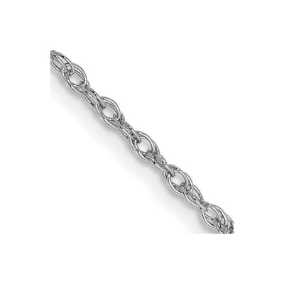 Curata 14k White Gold Solid 1.3mm Heavy Baby Rope Chain Necklace (Lobster) Options 16 18 20 24