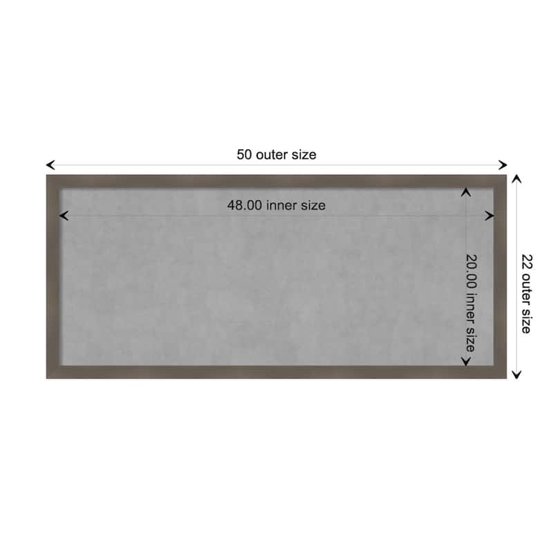 Amanti Art Edwin Clay Grey Framed Magnetic Board - Board Size 48x20