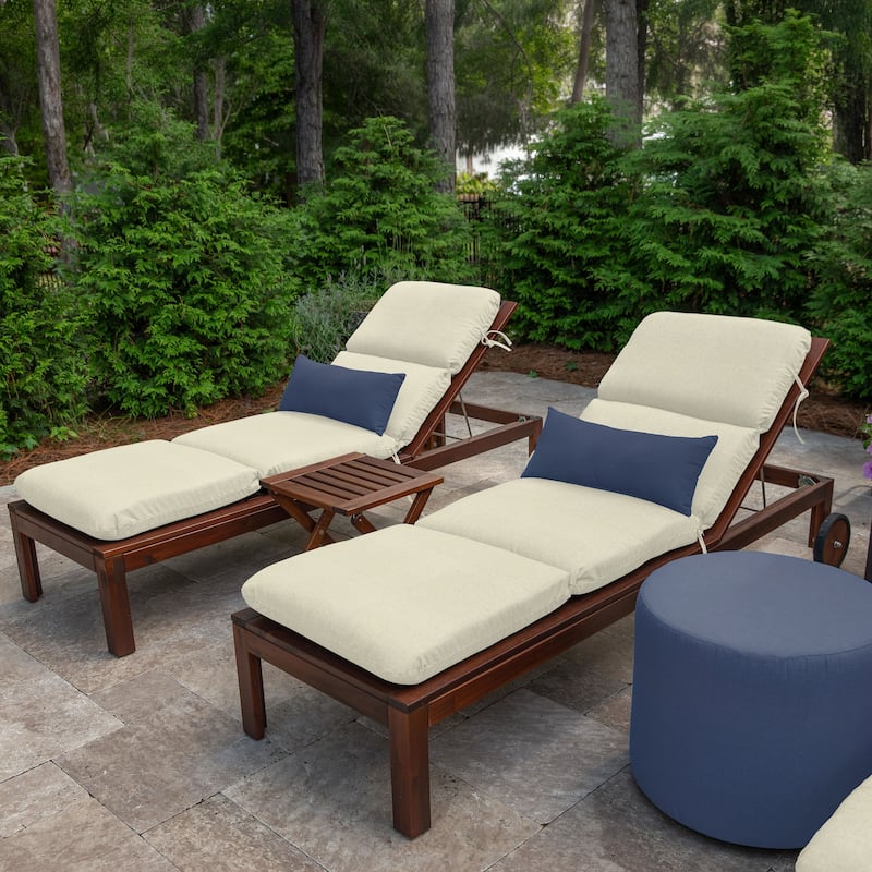 Casual Cushion Sunbrella® Fabric 1-Piece Outdoor Chaise Cushion, 22.5"W x 74"L - 22.5"W x 74"L