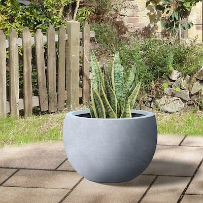 Durx-litecrete Lightweight Concrete Bowl Cement Color Planter-Medium - 15.7'x15.7'x10.2'