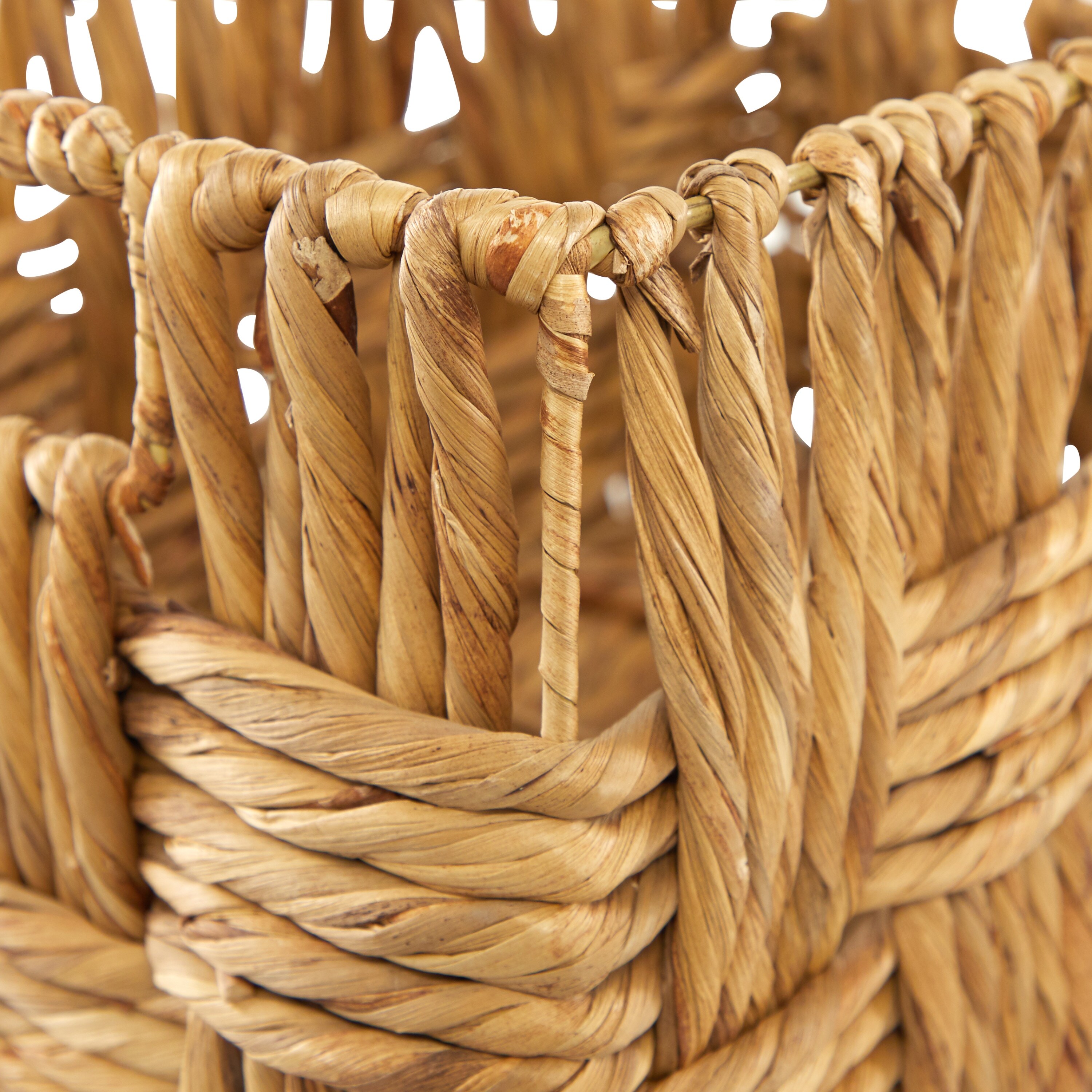 Shop Black Friday Deals On Rectangular Woven Jute Basket With Metal Frame Set Of Two Brown On Sale Overstock 31298800
