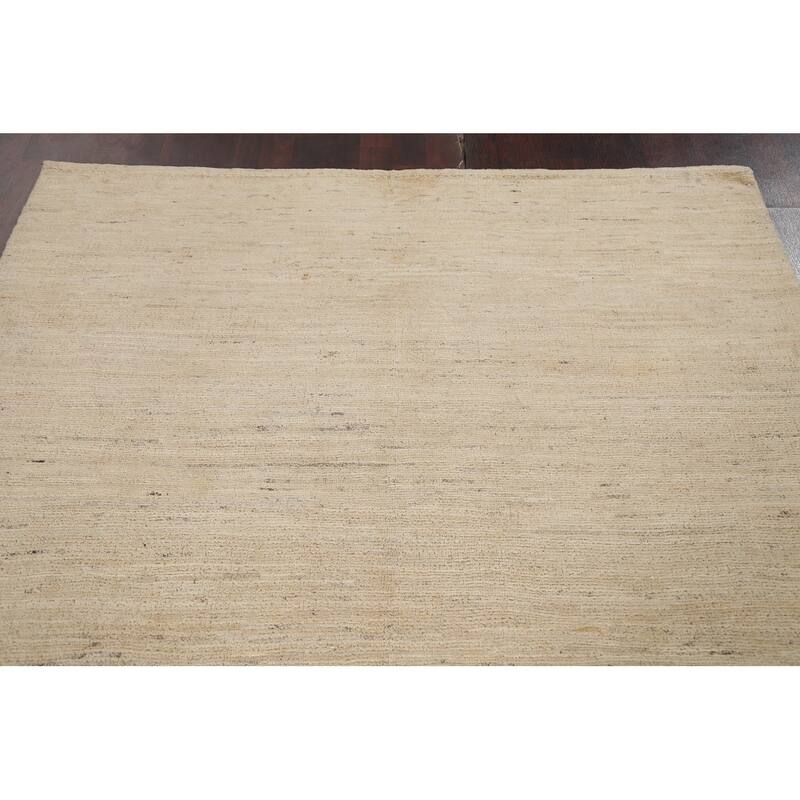 Contemporary Neutral Gabbeh Kashkoli Area Rug Hand-knotted Wool Carpet - 5'9" x 7'7"