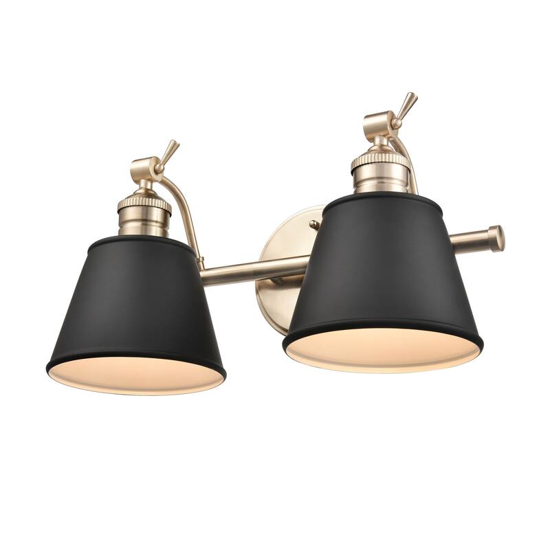 Millennium Lighting Layne Vanity Fixture in Multiple Finishes with Metal Shades
