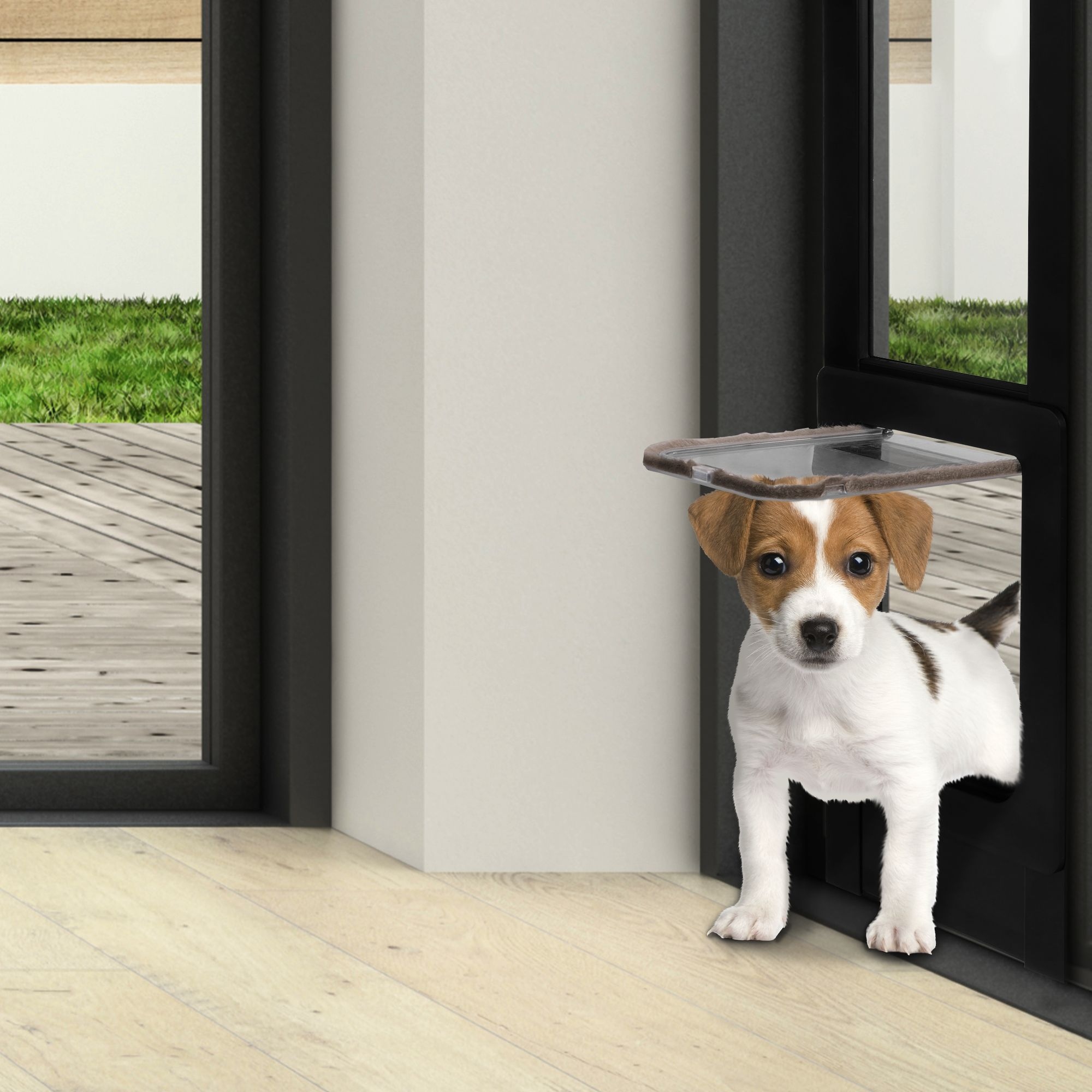 Elevon Pet Door for Cats and Dogs 80.5 86.5 Adjustable Slider Height Bed Bath Beyond 40218562