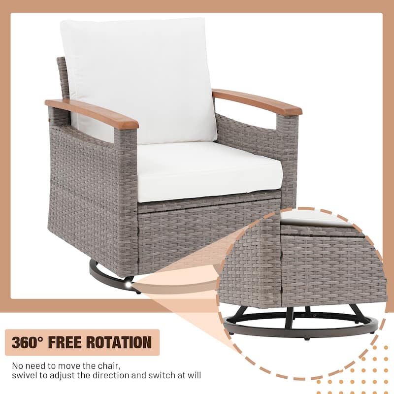 Outdoor 8-piece Sofa Set With Swivel Chair Patio Furniture