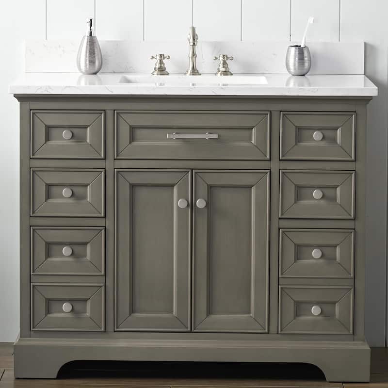 Sudio Design Thompson 42" Bathroom Vanity - 42-inch Single Sink - Silver Gray