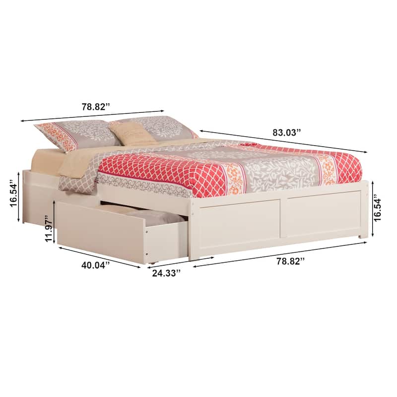 Concord Platform Bed with Footboard and Storage Drawers