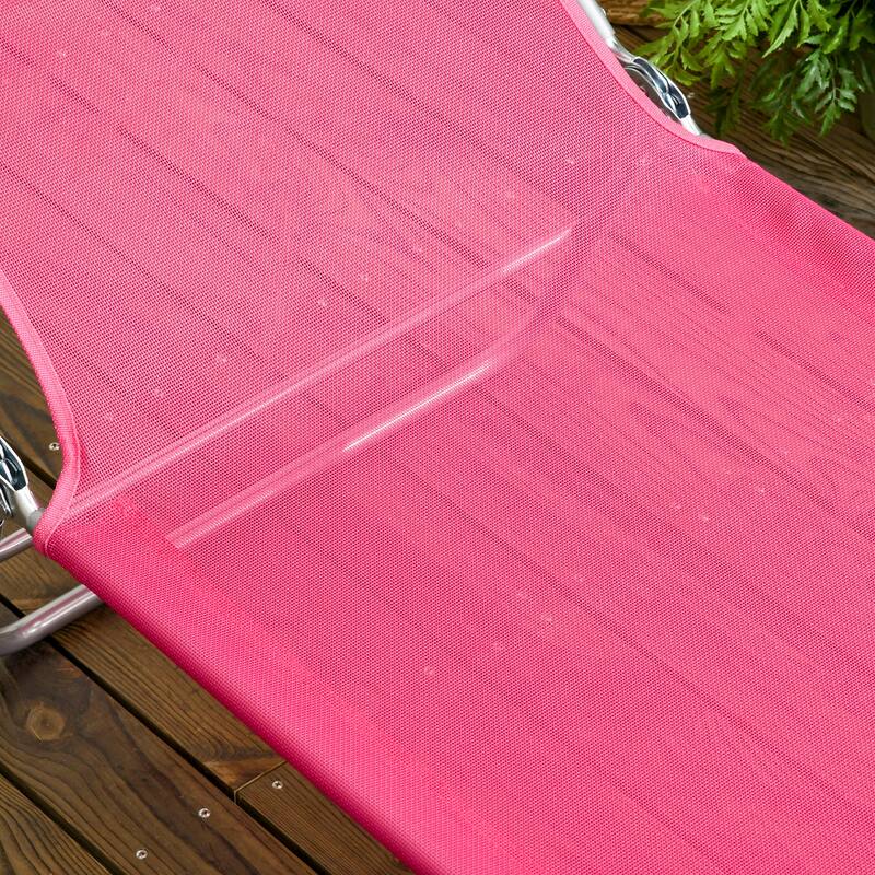 Outsunny Folding Chaise Lounge Pool Chairs, Set of 2 Outdoor Sun Tanning Chairs with Pillow, Six-Position Reclining Back