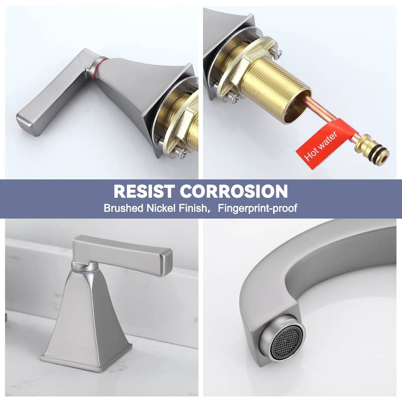 WOWOW 8 in. Widespread Double Handle Bathroom Faucet
