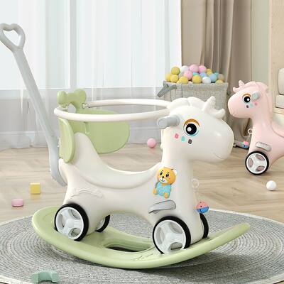Rocking Horse for Toddlers,Backrest and Balance Board for Baby Girl and Boy, Unicorn Kids Riding Birthday gift