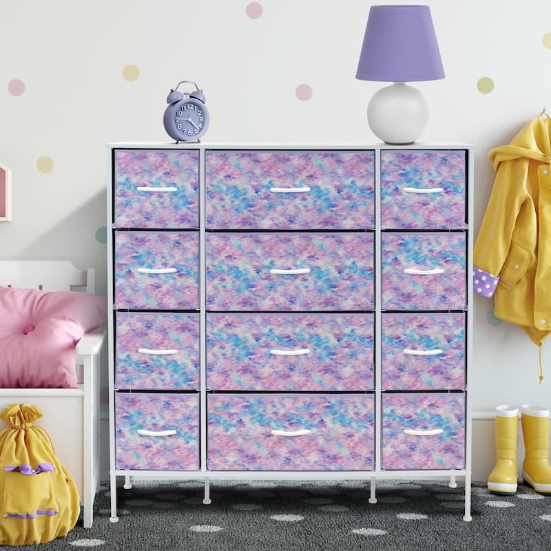 Dresser w/ 12 Drawers - Furniture Storage Chest Tower Unit for Bedroom