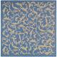SAFAVIEH Courtyard Darline Indoor/ Outdoor Waterproof Patio Backyard Rug - 7'10"x7'10" Square - Blue/Natural
