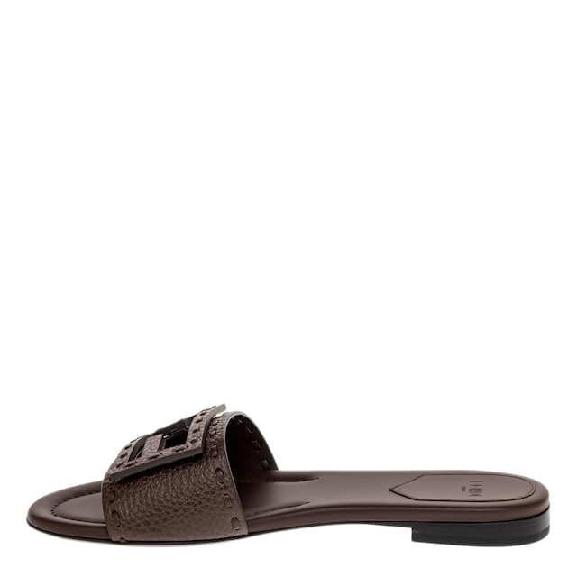 Fendi Baguette Slides - Brown