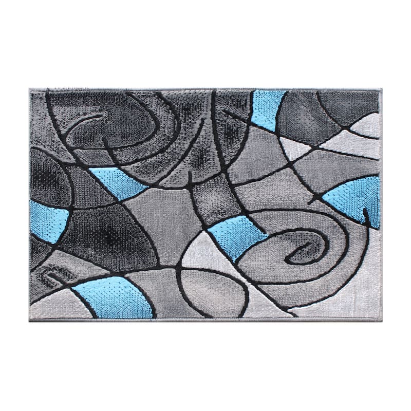 Modern Olefin Accent Area Rug - Abstract Pattern