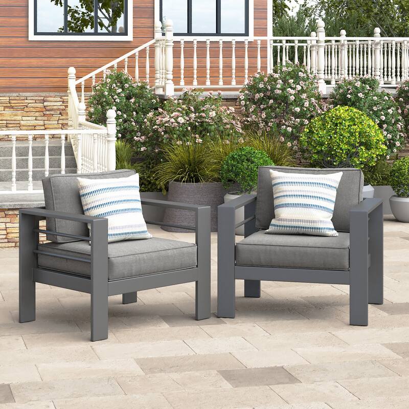 All-weather Outdoor Single Sofa for Balcony, Garden, Deck, Backyard - Red