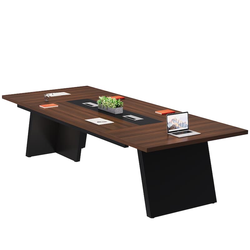 8FT Large Farmhouse Conference Table with Cable Management