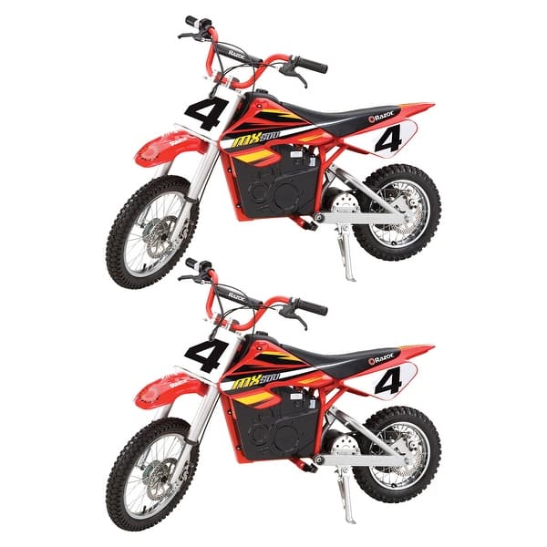 slide 2 of 8, Razor MX500 Dirt Rocket 36V Electric Toy Motocross Dirt Bike, Red (2 Pack) - 175