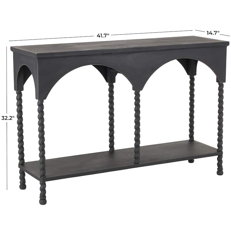 Wood Arched 1 Shelf Console Table - Black - Roche River Decor
