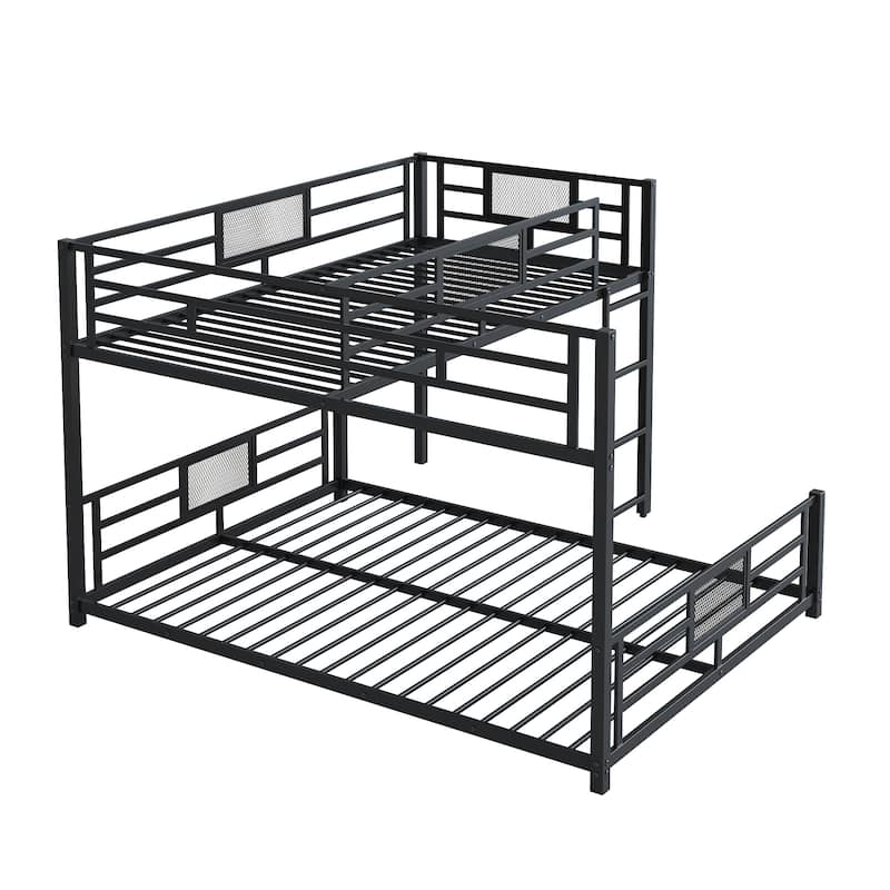 Twin-over-Full Metal L-Shaped Bunk Bed