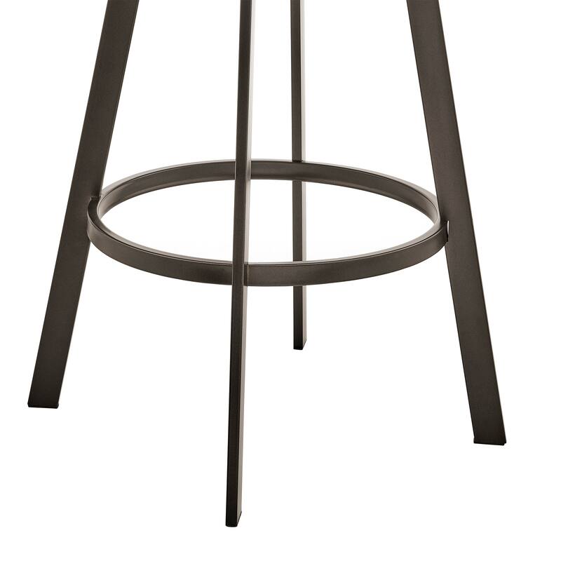 Bronson Faux Leather Upholstered Metal Swivel Bar or Counter Stool