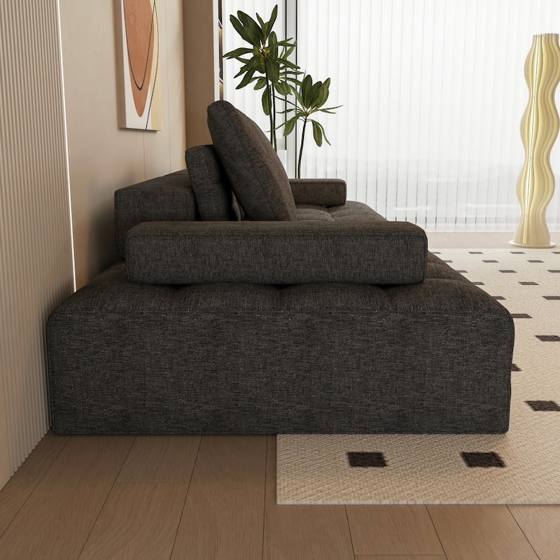 111" Modern Loveseat Sofa with Extra Deep Seats and Comfy Armrests