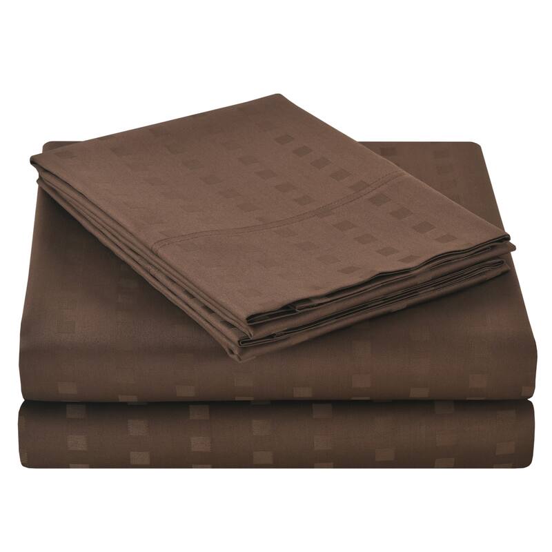 Spring Home 1200 Thread Count 100% Egyptian Cotton Deep Pocket Dobby Striped Sheet Set