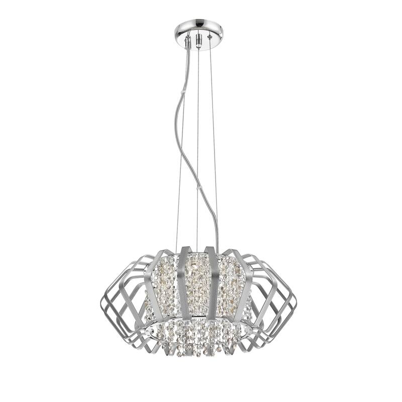 SAFAVIEH Lighting Rejane Pendant - 17.8"x17.8"x9.25-80.5" - Blue Crackle - 18Wx18Dx81H