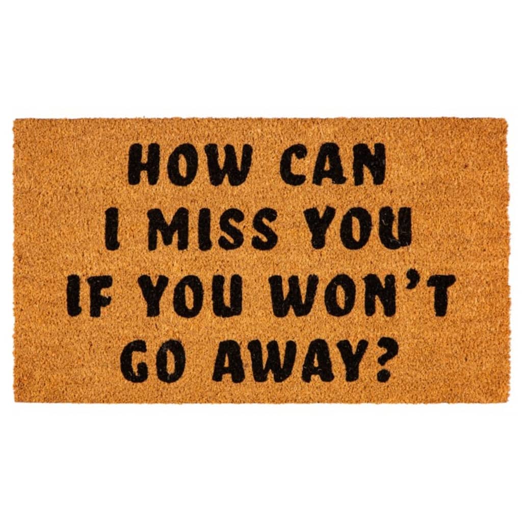 28" x 16" Natural Coir Door Mat, How Can I Miss You - 28" x 16"