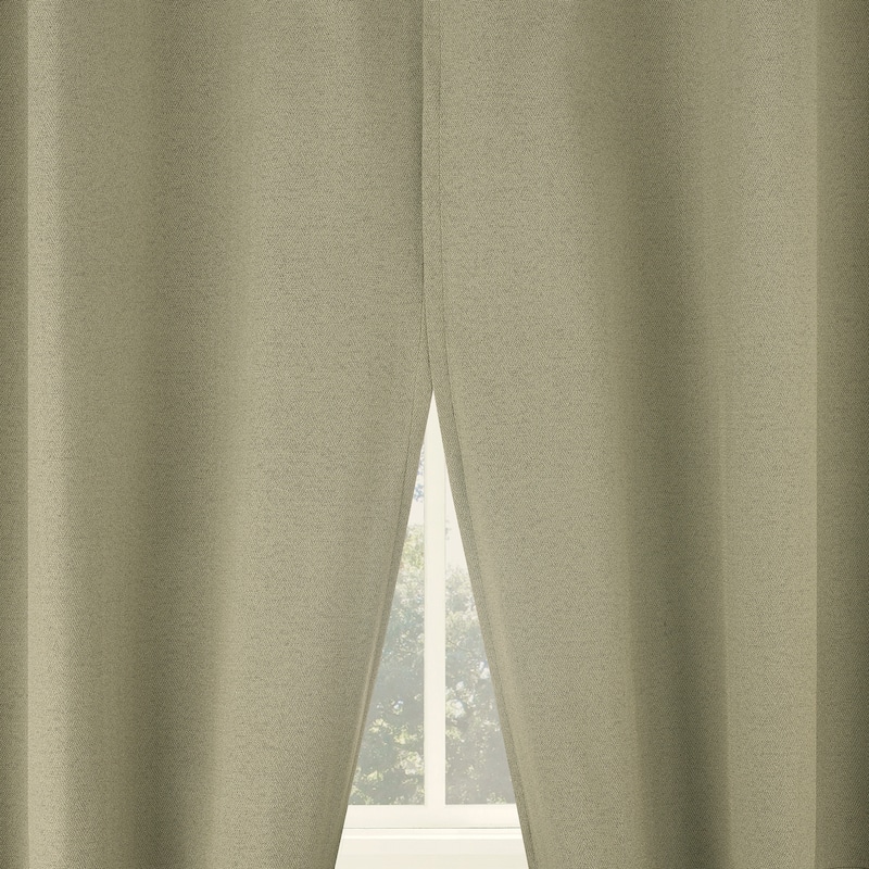 Sun Zero Prescott 2-Piece Herringbone Magnetic Closure Total Blackout Rod Pocket Curtain Panel Pair