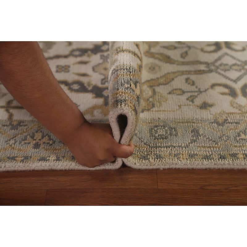 Floral Oushak Oriental Runner Rug Handmade Wool Carpet - 2'5"x 11'6"