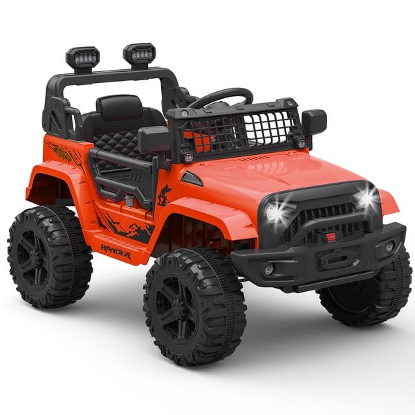 slide 2 of 42, 12V Ride Truck Car for Kids Electric Vehicles with Remote Control Red