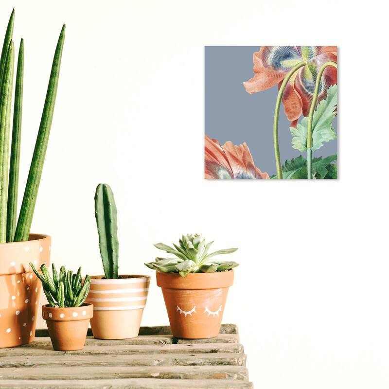 Oliver Gal Floral and Botanical Flower I Blue and Traditional Wall Art Canvas Print - 12 x 12