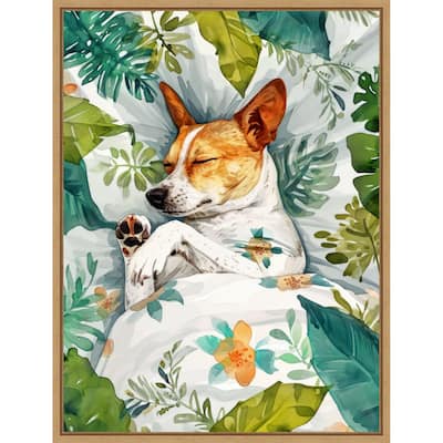 Dogs Life Jungle by Justyna Jaszke Framed Canvas Wall Art