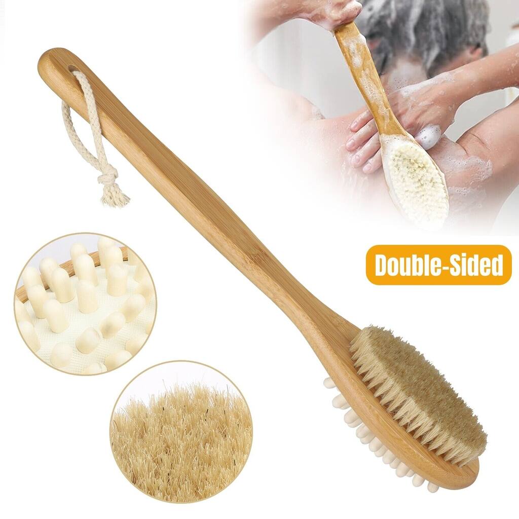Dual Sided Long Handle Body Back Shower Brush