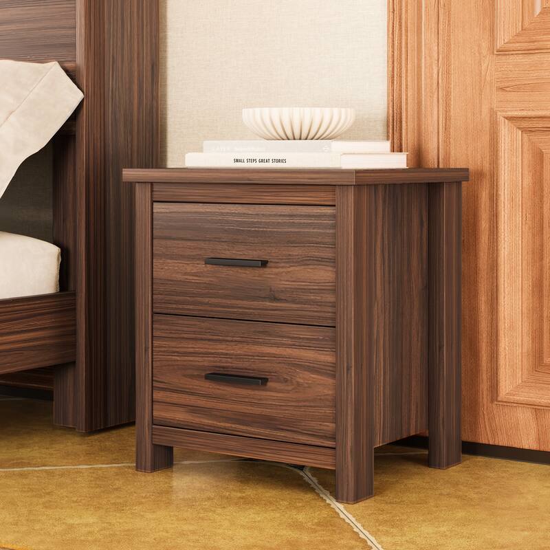 4-Piece Queen Bedroom Set - Storage Headboard with Charging, 2 Nightstands & 5-Drawer Dresser