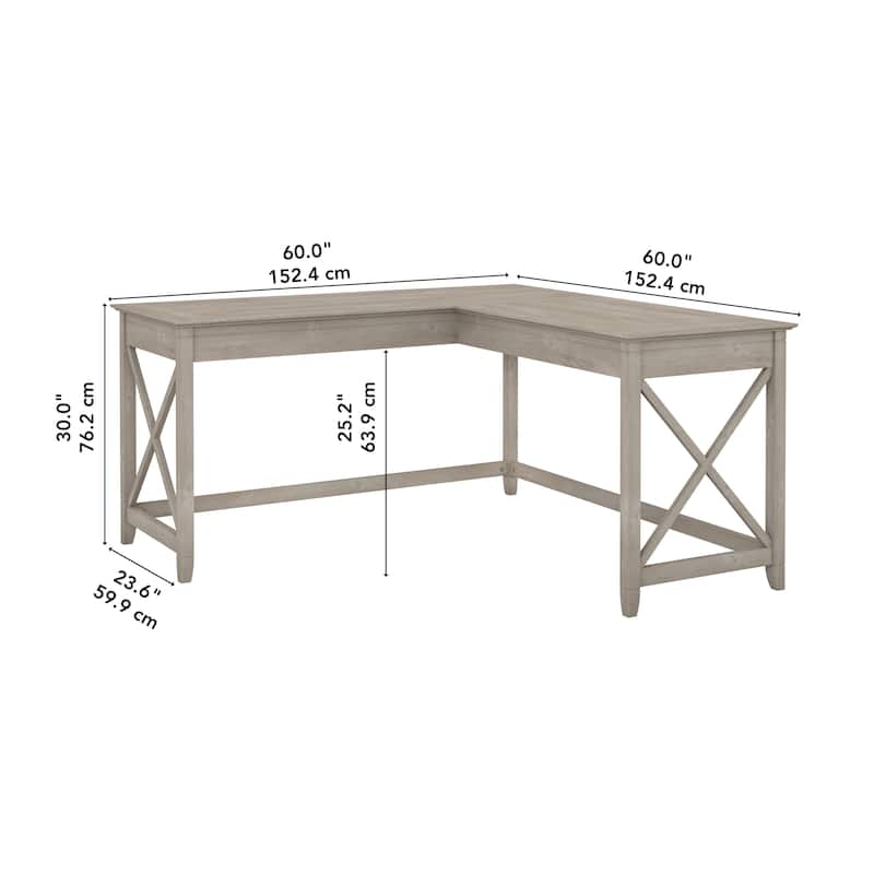 Key West 60W L Shaped Desk for Home Office by Bush Furniture