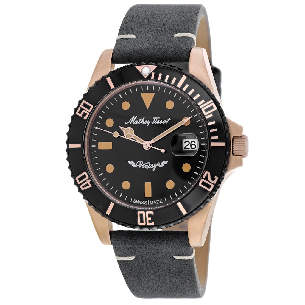 Mathey Tissot Men's Mathy Vintage Auto Black Dial Watch - H901BZNB - 6 (36)
