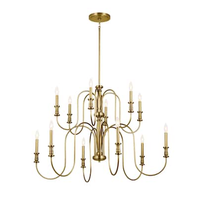 Kichler Lighting Karthe 42 inch 12-Light Chandelier Natural Brass