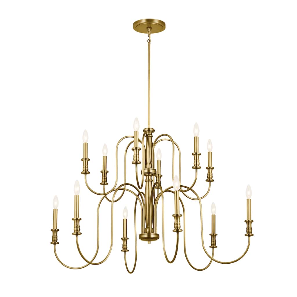 Kichler Lighting Karthe 42 inch 12-Light Chandelier Natural Brass