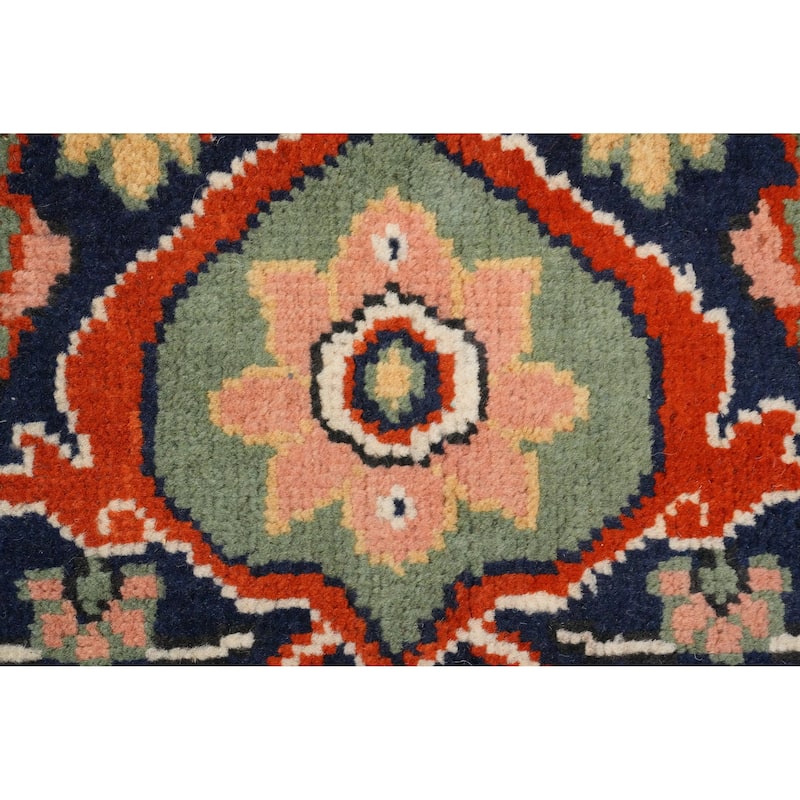 Hand Knotted Oriental 100% Wool Carpet Traditional Medallion Oranges & Rust Heriz (serapi) Area Rug - 8' 10'' X 6' 1''
