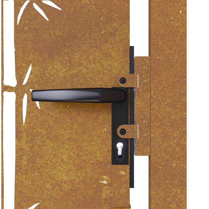 vidaXL Garden Gate 39.4x68.9" Corten Steel Bamboo Design - 43.3 x 70.9"