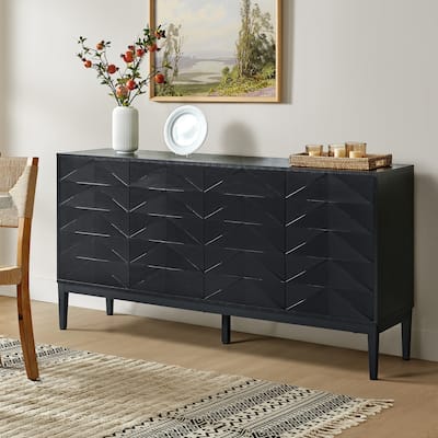 Dennis Contemporary 63"Wide 4-Door Sideboard with Adjustable Shelves